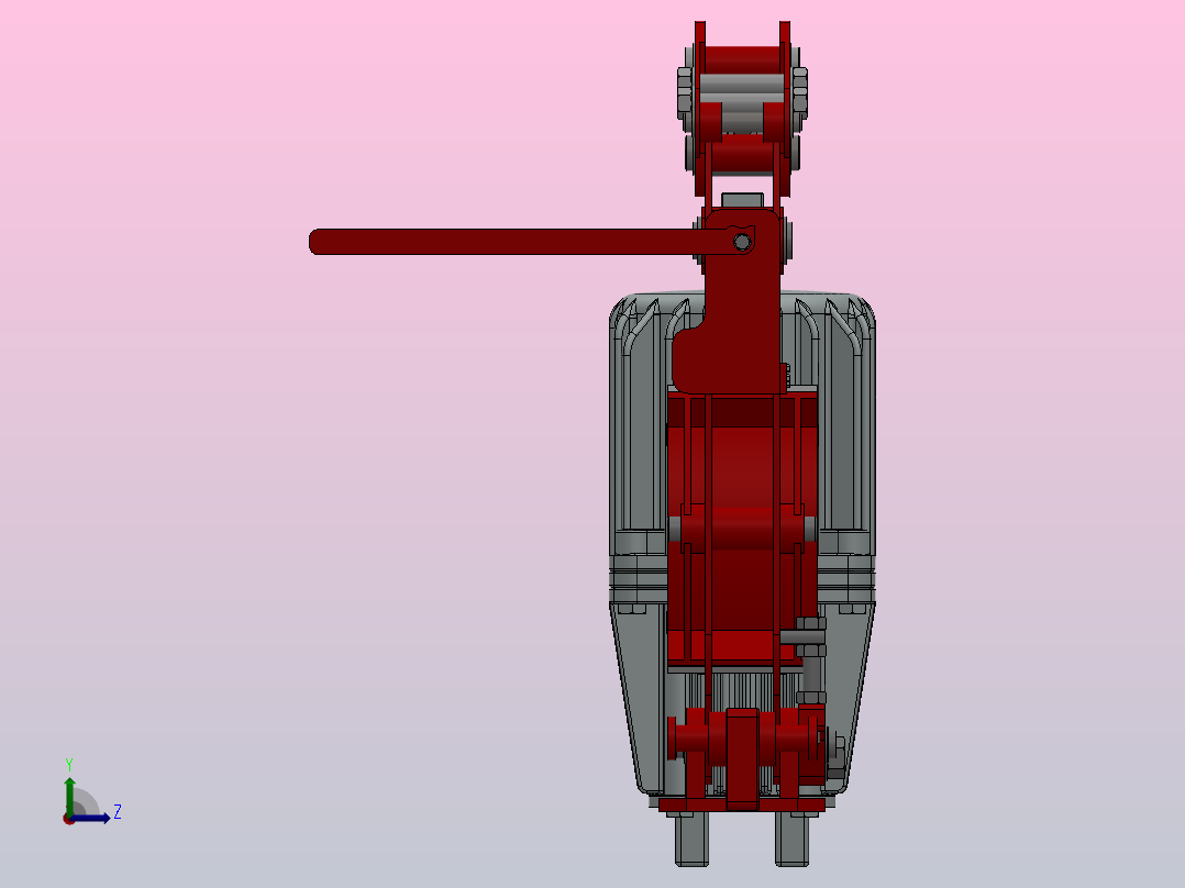 YWZ2系列电力液压鼓式制动器YWZ2-200／25-ⅠB-RL.HL左视图