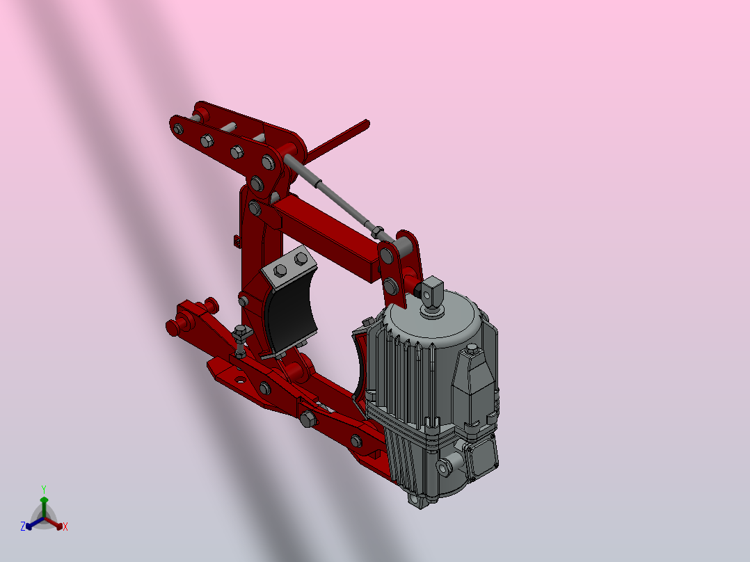 YWZ2系列电力液压鼓式制动器YWZ2-200／25-ⅠB-RL.HL正等轴测图