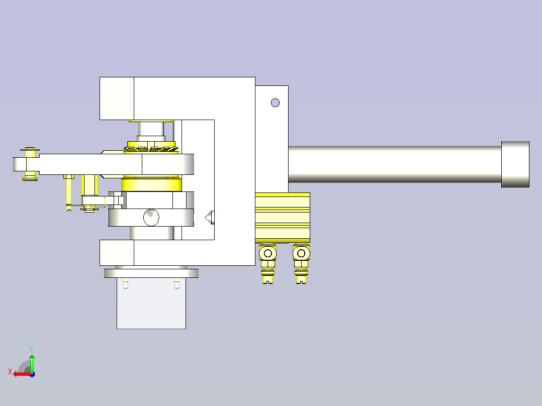 一种基于气缸的间歇旋转驱动3D图纸后视图