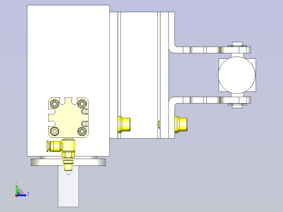 一种基于气缸的间歇旋转驱动3D图纸左视图