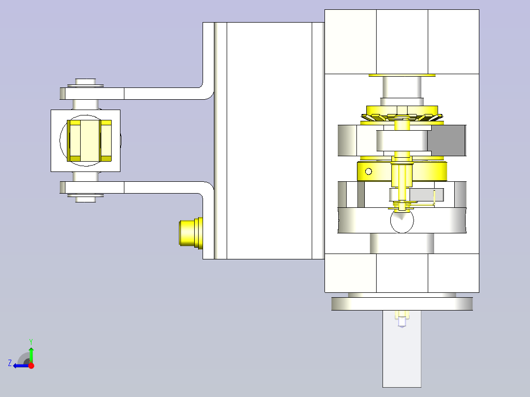 一种基于气缸的间歇旋转驱动3D图纸右视图