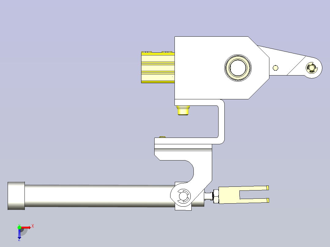 一种基于气缸的间歇旋转驱动3D图纸俯视图