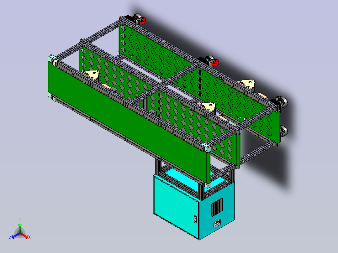 三层倍速皮带输送线设计主视图