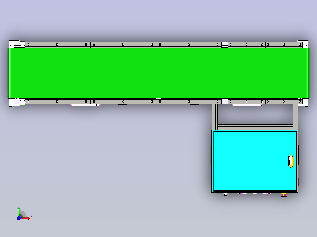 三层倍速皮带输送线设计前视图