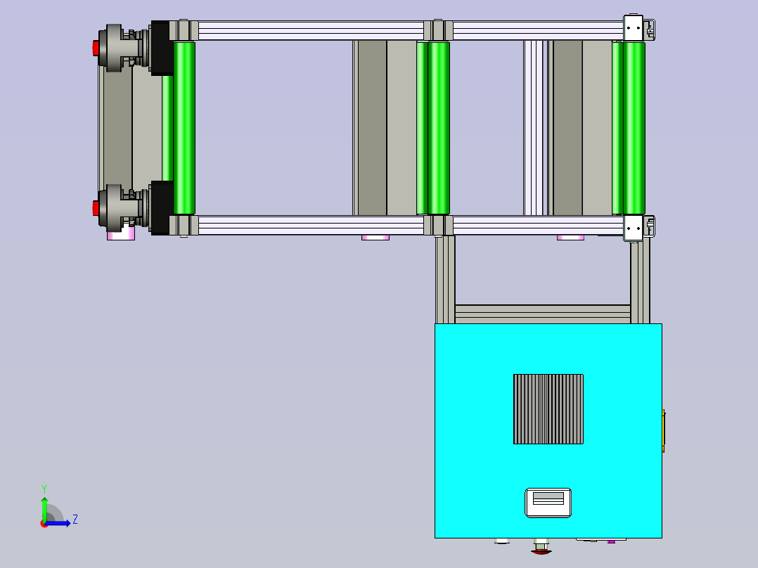 三层倍速皮带输送线设计左视图