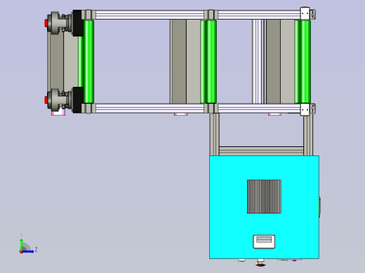 三层倍速皮带输送线设计左视缩略图
