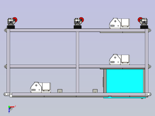 三层倍速皮带输送线设计俯视缩略图