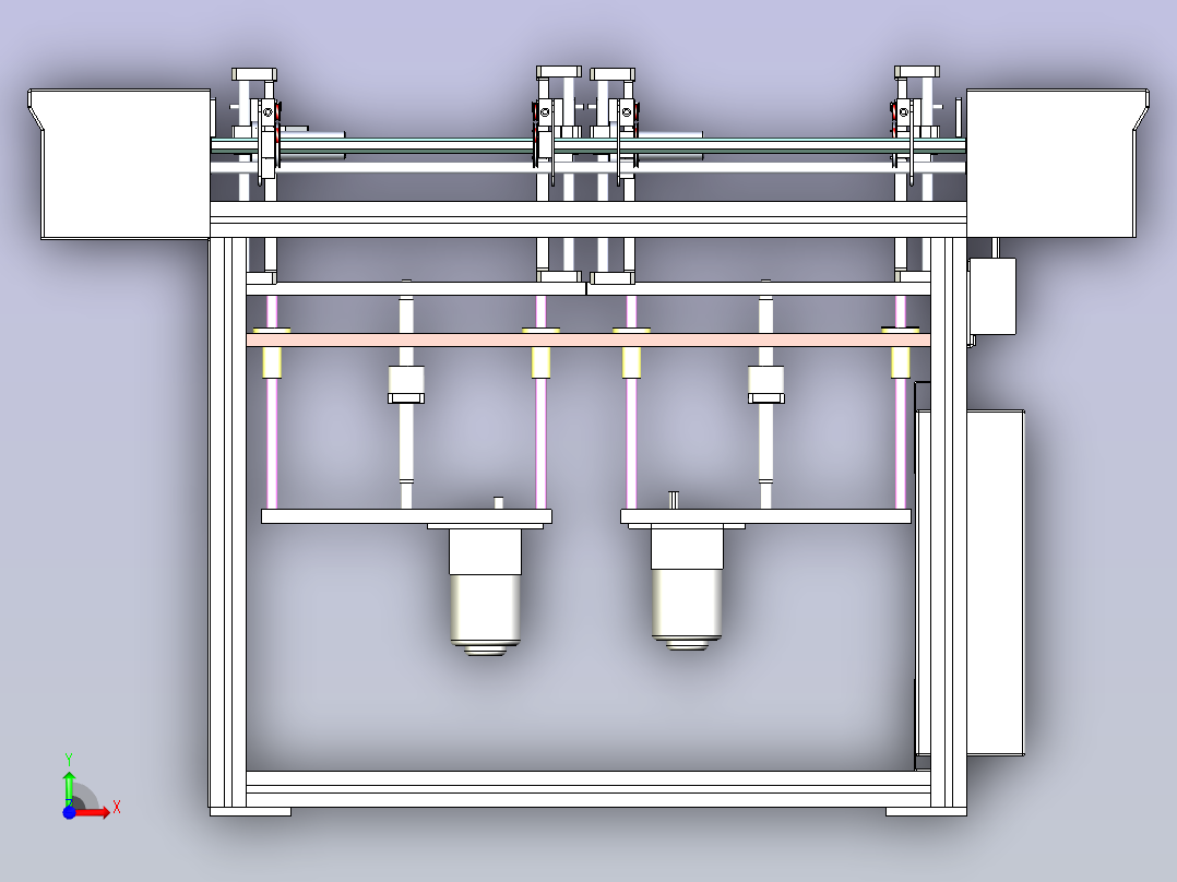 一款PCB板存板自动送料机3D图纸前视图