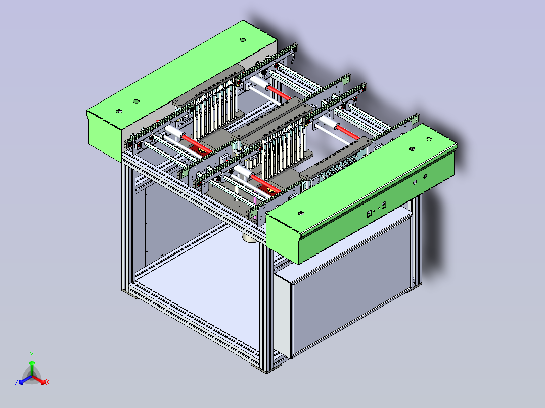 一款PCB板存板自动送料机3D图纸正等轴测图