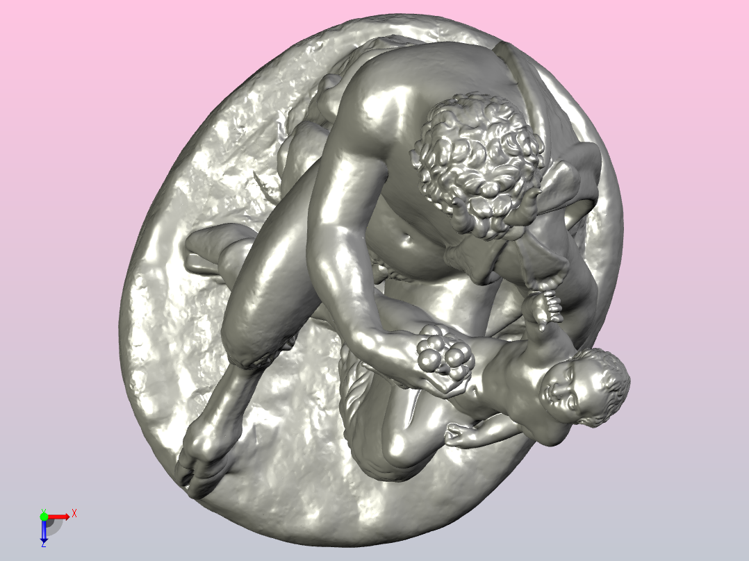 潘与巴克斯Pan_corrected_threedscans.obj俯视图
