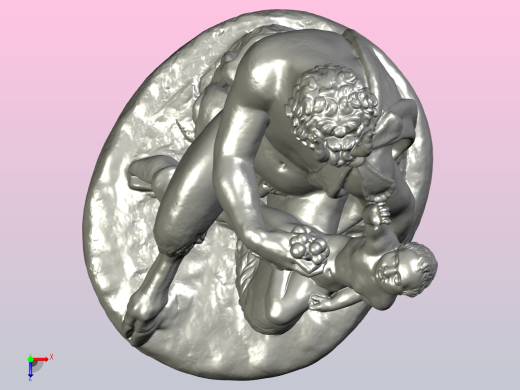 潘与巴克斯Pan_corrected_threedscans.obj俯视缩略图