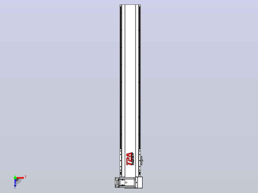 皮带直线轴半封闭可选导轨TPA-HNB-120D-110-L750-RU-C-P40-N3俯视图