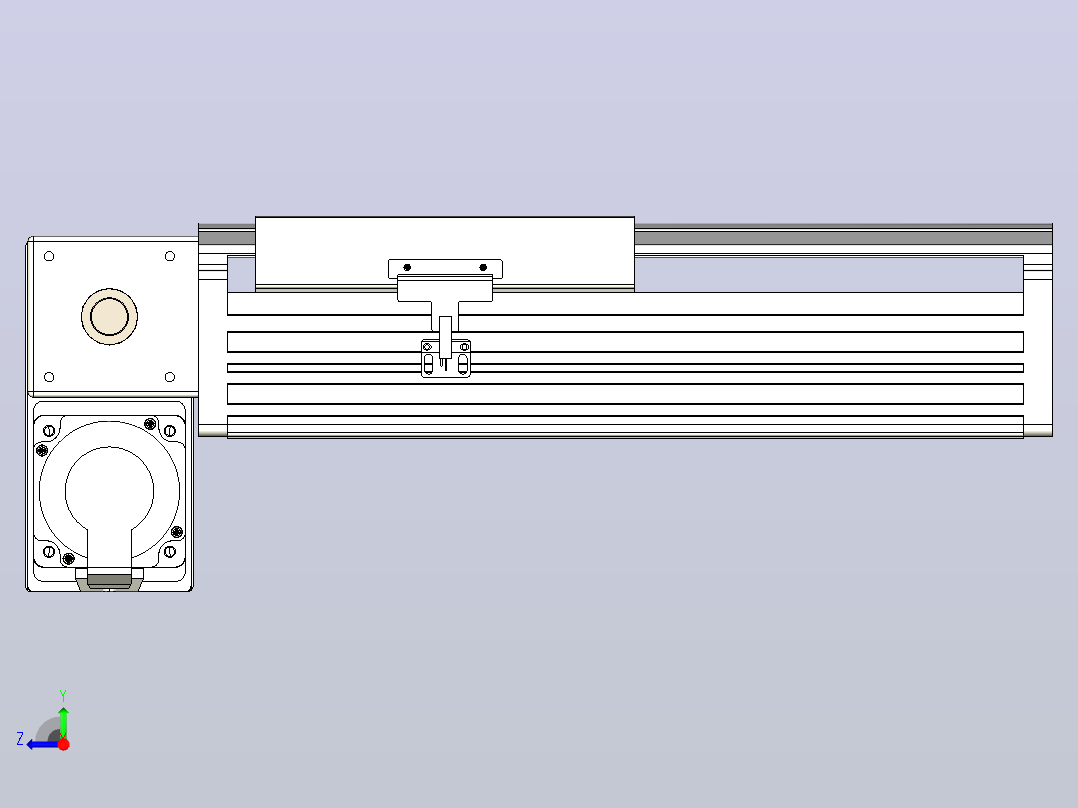 皮带直线轴半封闭可选导轨TPA-HNB-202D-140-L100-LP-C-P75-N3右视图