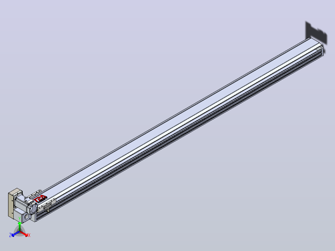 皮带直线轴半封闭可选导轨TPA-HNB-120D-110-L1900-LU-C-P40-N3主视图