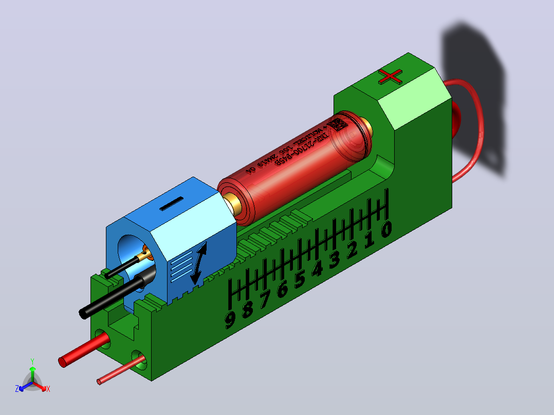 测量电池容量four-wire-carriage-for-measuring-battery-模型格式为 stp stl主视图