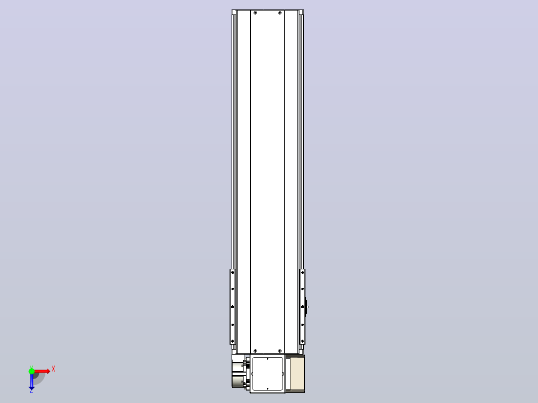 皮带直线轴半封闭可选导轨TPA-HNB-220D-176-L650-RP-Y-P1K-N3俯视图
