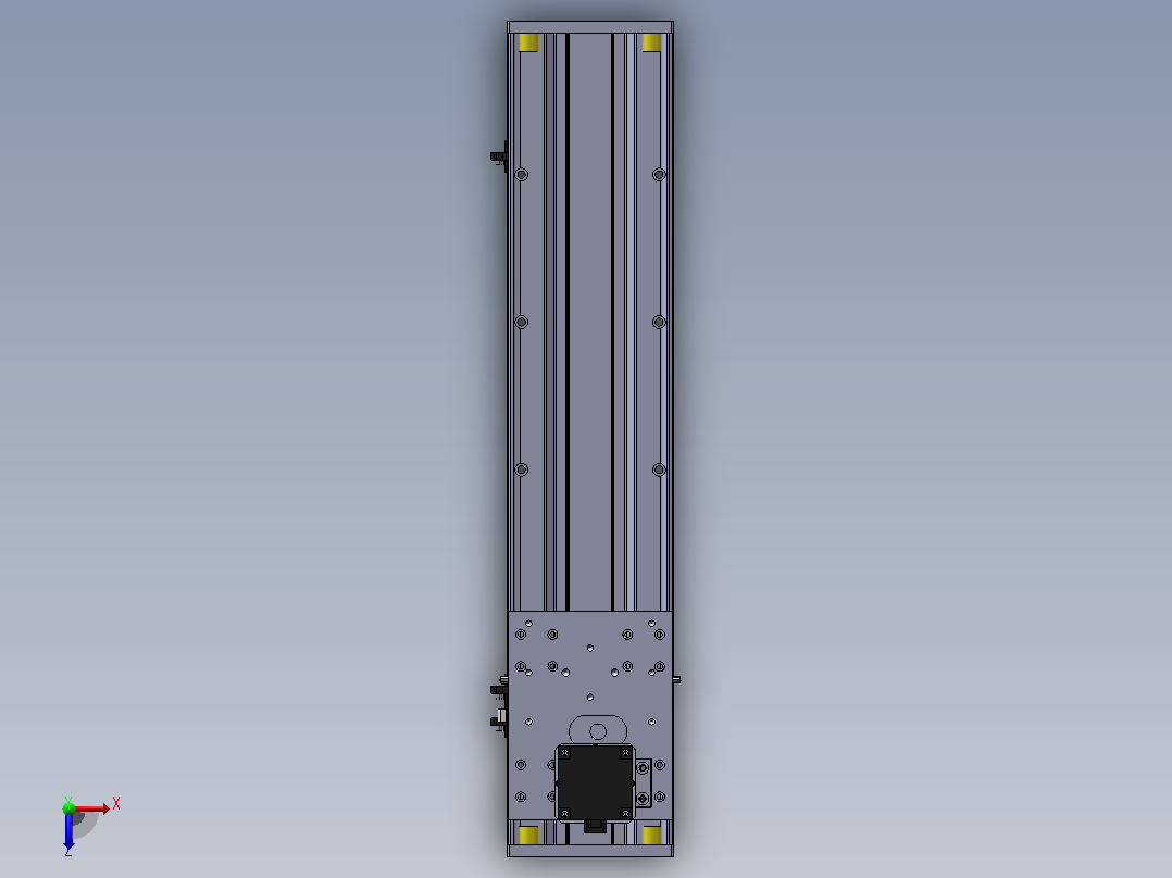 DMG135-TCM齿轮齿条模组直线滑台（电机直连）[DMG135-L11S450-DT400-C2U-TCM-P7]俯视图