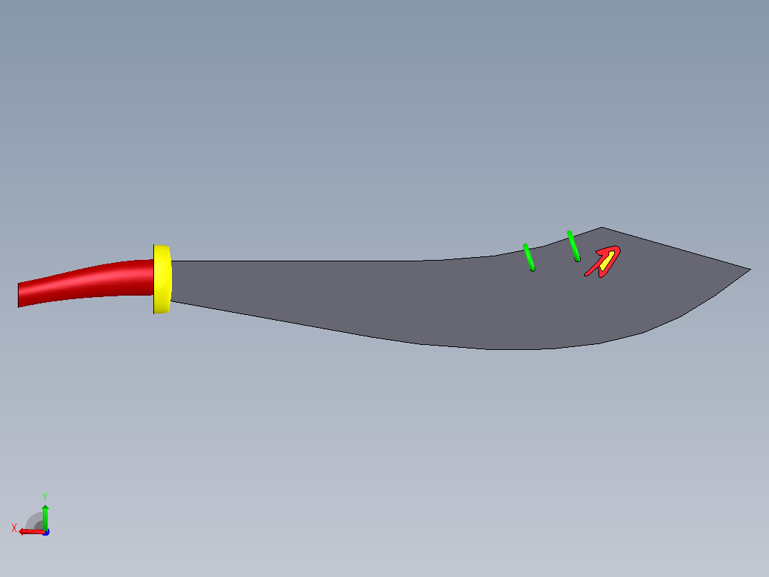 屠龙刀3D模型后视图