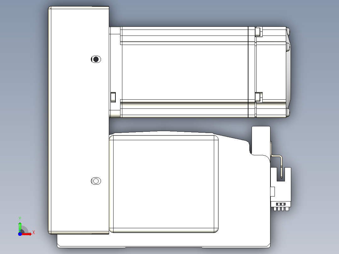 皮带直线轴半封闭可选导轨TPA-HNB-140D-120-L2450-LU-Y-P40-N3前视图