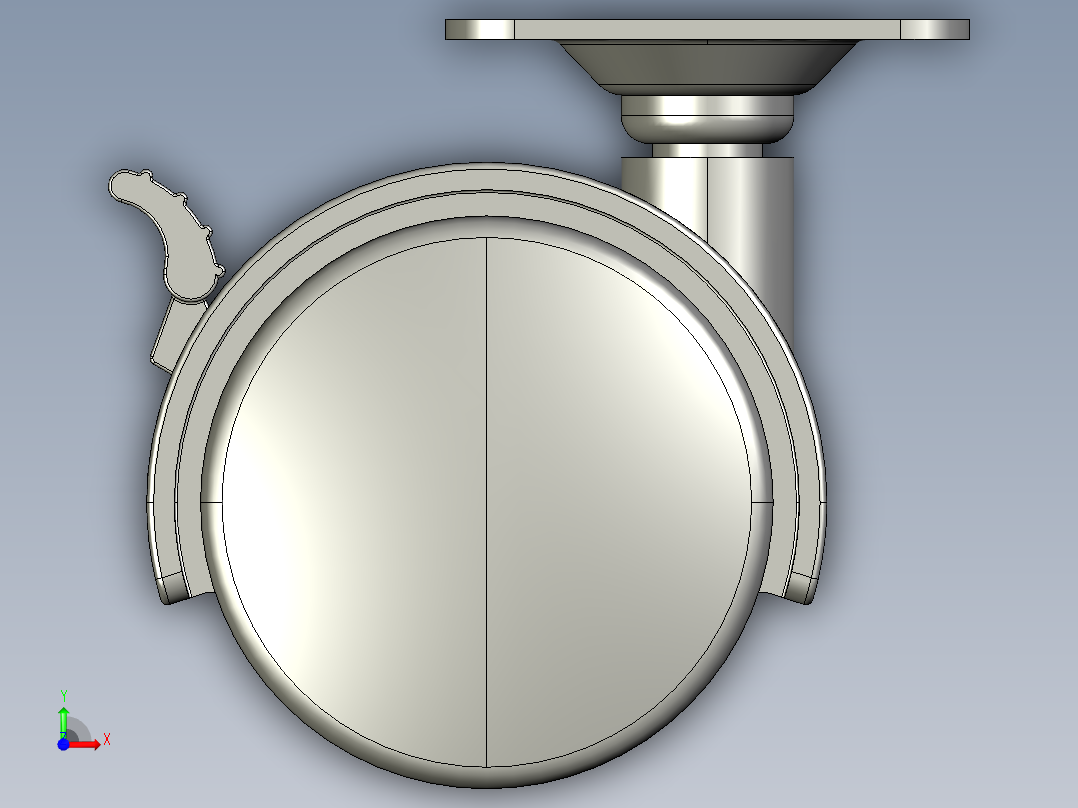 箱体带刹滚轮前视图