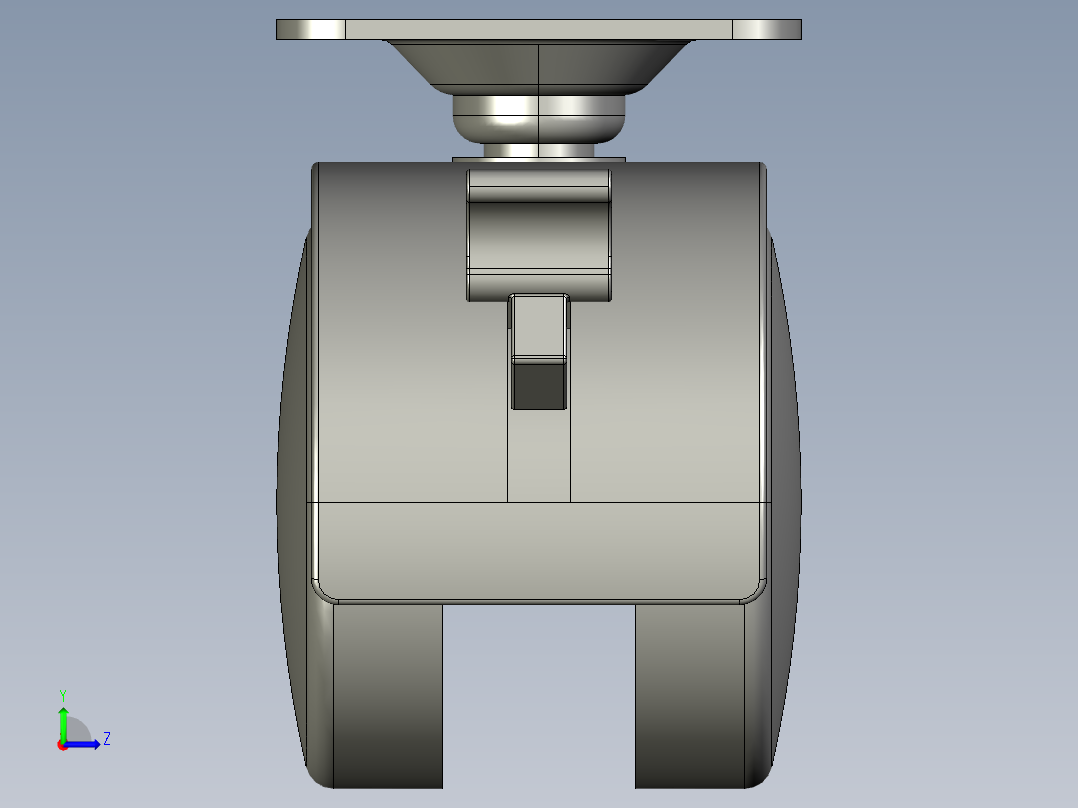箱体带刹滚轮左视图