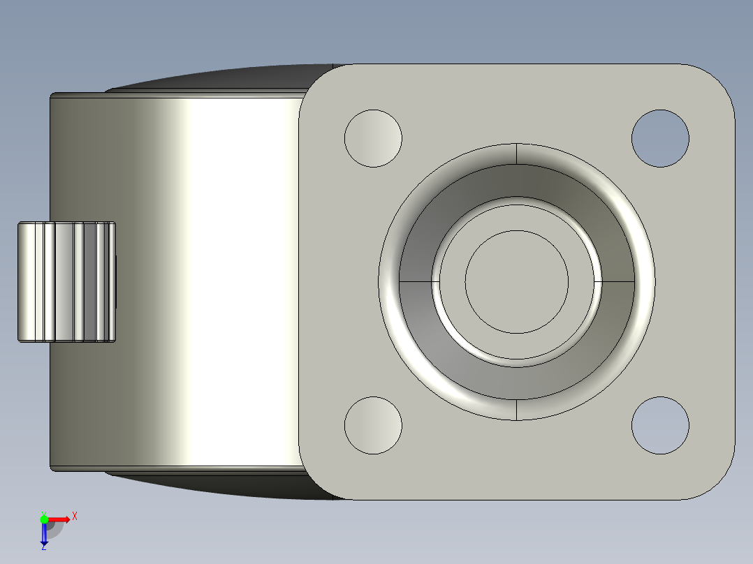 箱体带刹滚轮俯视图