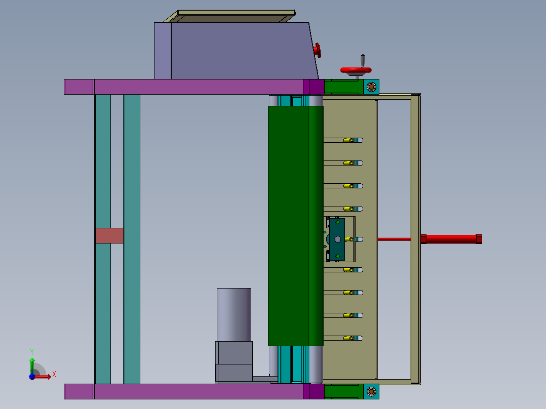 202包装线胶袋码跺前视图
