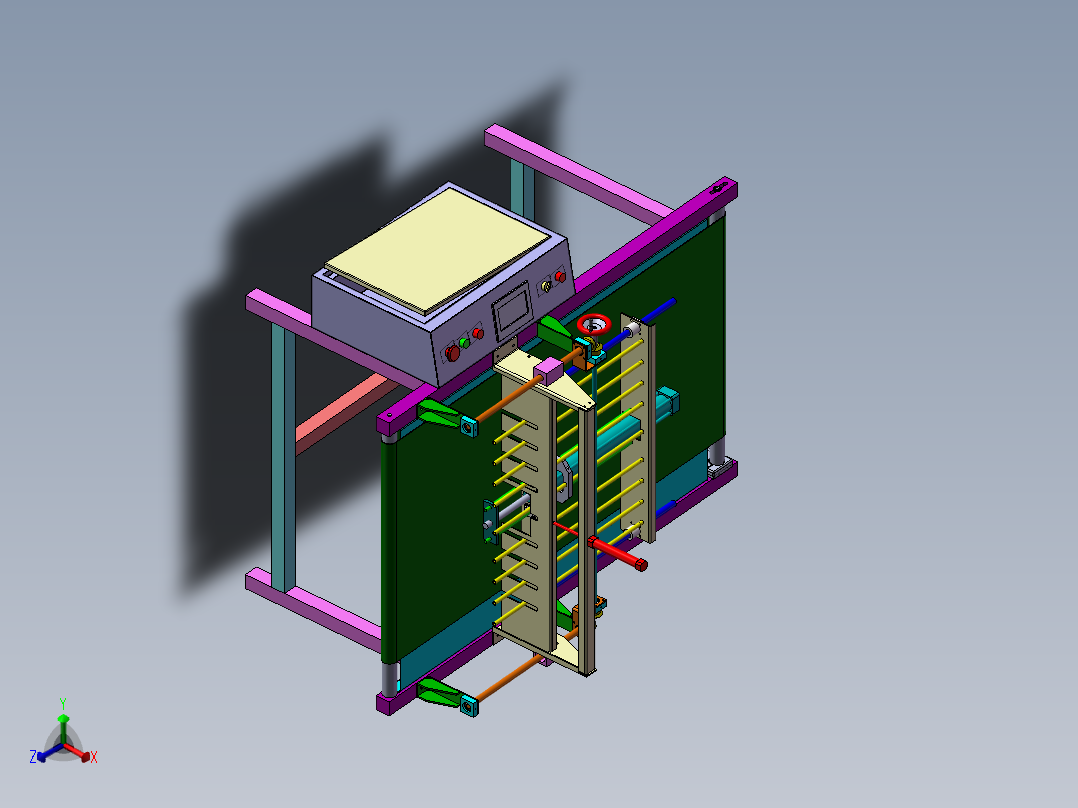 202包装线胶袋码跺正等轴测图