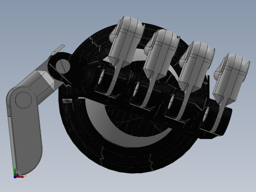 仿生机器人 手臂 手掌 三维模型3D前视缩略图