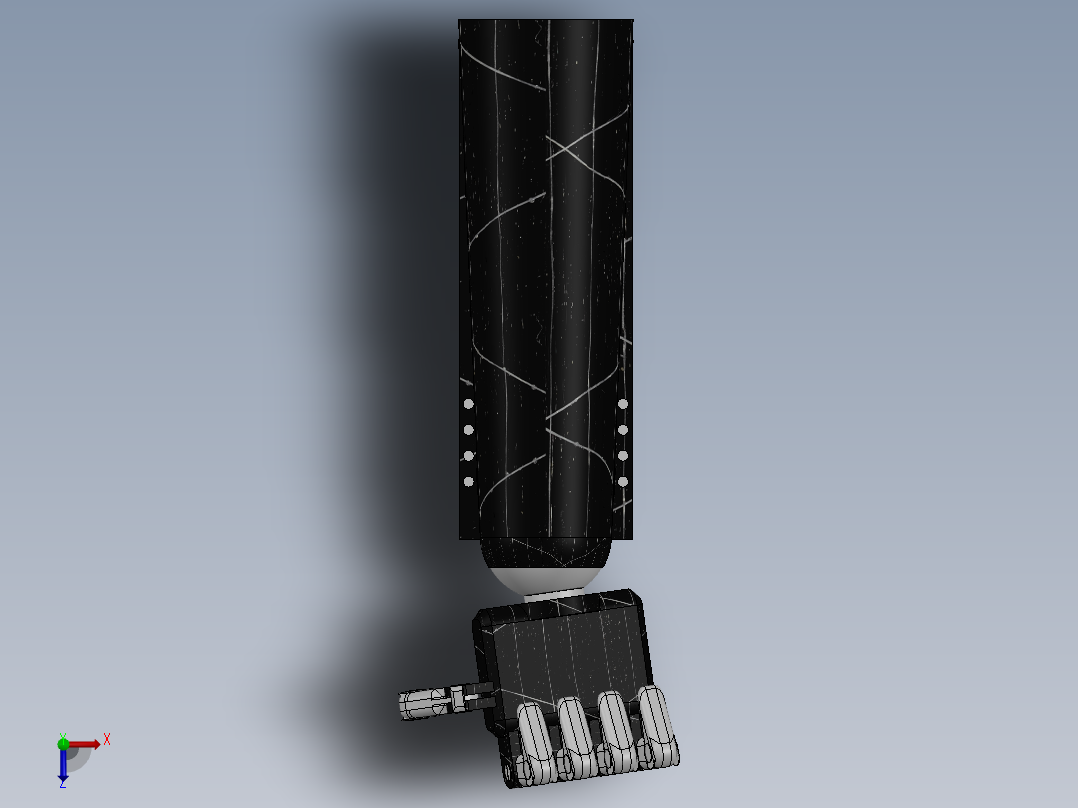 仿生机器人 手臂 手掌 三维模型3D俯视图