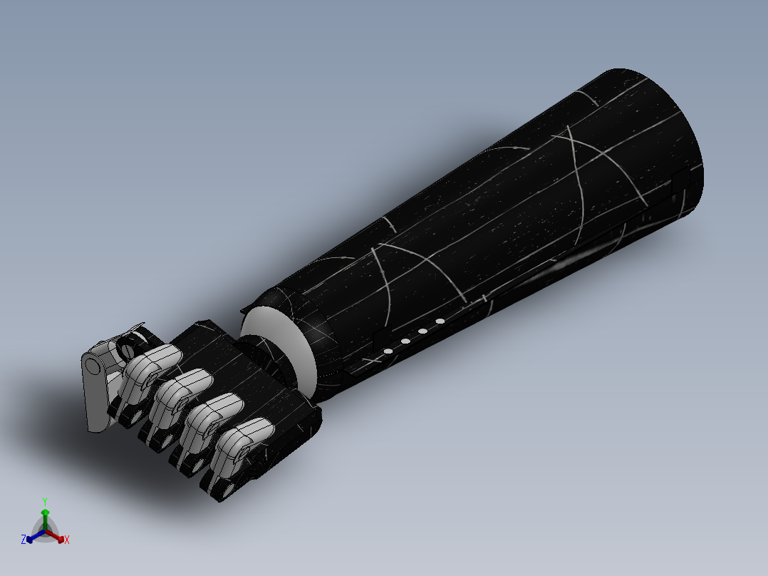仿生机器人 手臂 手掌 三维模型3D正等轴测图