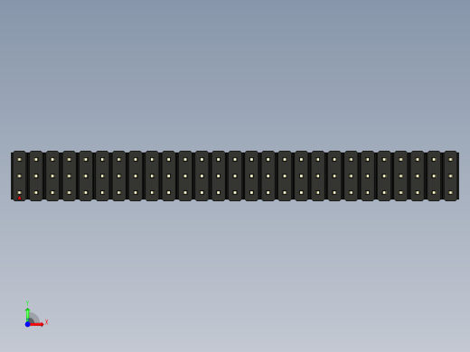 彩色公头100mil（2.54mm）系列-DS1021_black_3x27p_100mil_Type1_rev1.0前视缩略图