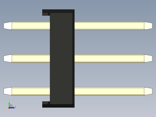 彩色公头100mil（2.54mm）系列-DS1021_black_3x27p_100mil_Type1_rev1.0左视缩略图