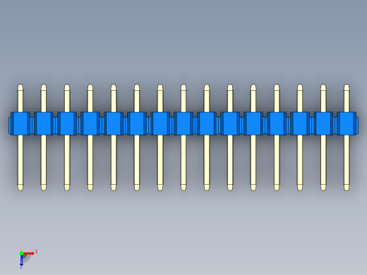 彩色公头100mil（2.54mm）系列-DS1021_blue_1x15p_100mil_Type1_rev1.0俯视缩略图