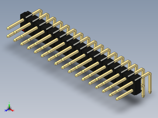 彩色公排针 100mil 2.54mm 系列-DS1022_black_2x17p_100mil_TypeD_rev1.0正等轴测缩略图