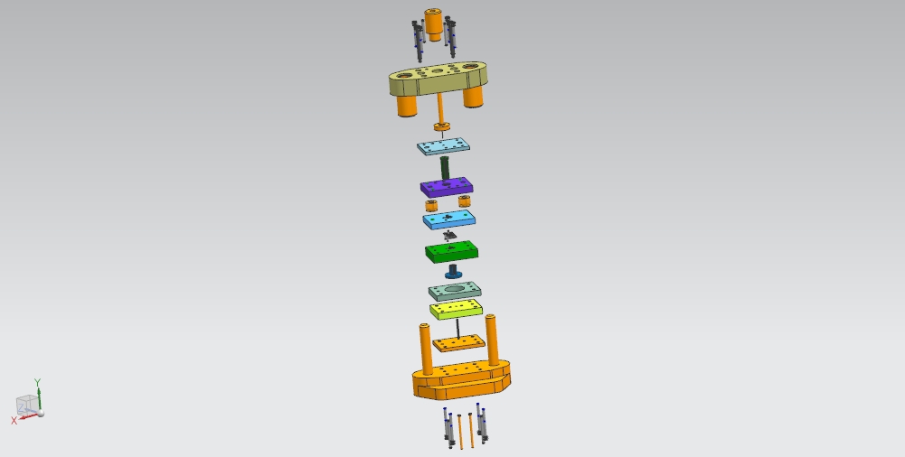 转子片冲孔落料复合模（CAD图+UG三维）
