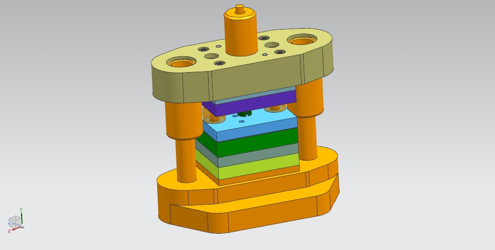 转子片冲孔落料复合模（CAD图+UG三维）