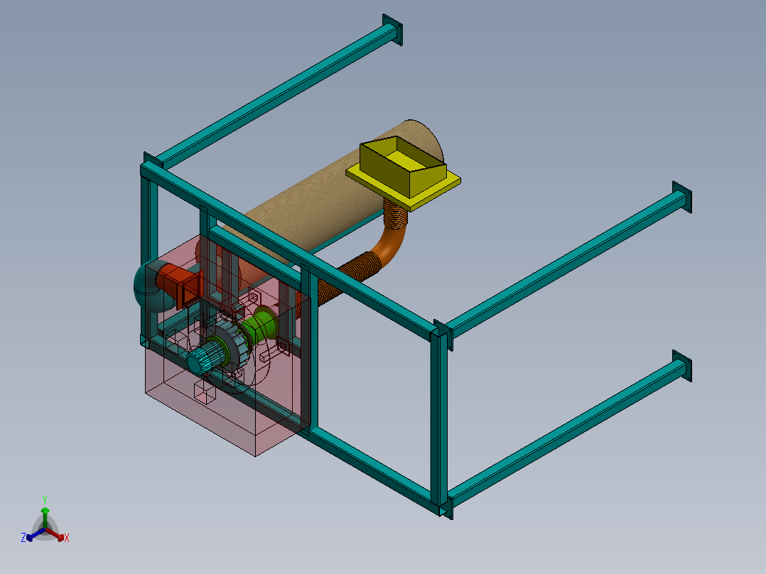 工业除尘器正等轴测图