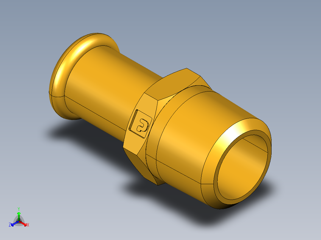 倒齿式工业管接头Beaded Hose Barb to male pipe 68HB-8-6主视图