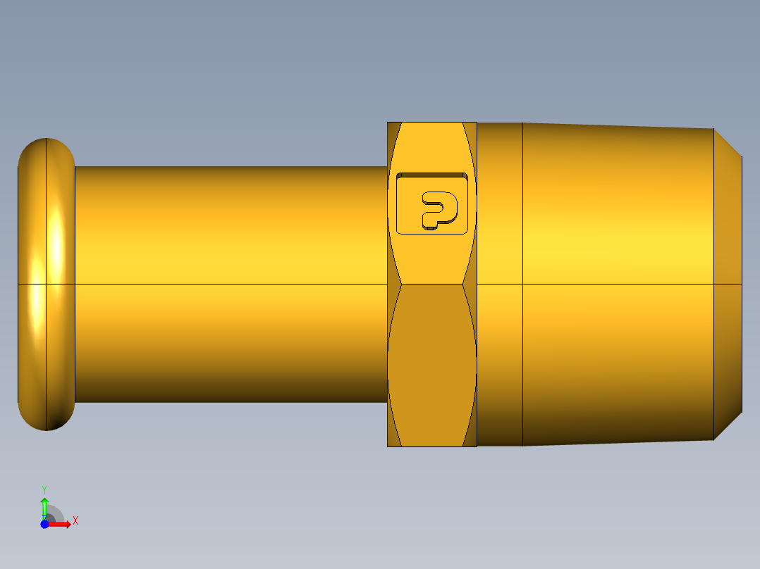 倒齿式工业管接头Beaded Hose Barb to male pipe 68HB-8-6前视图