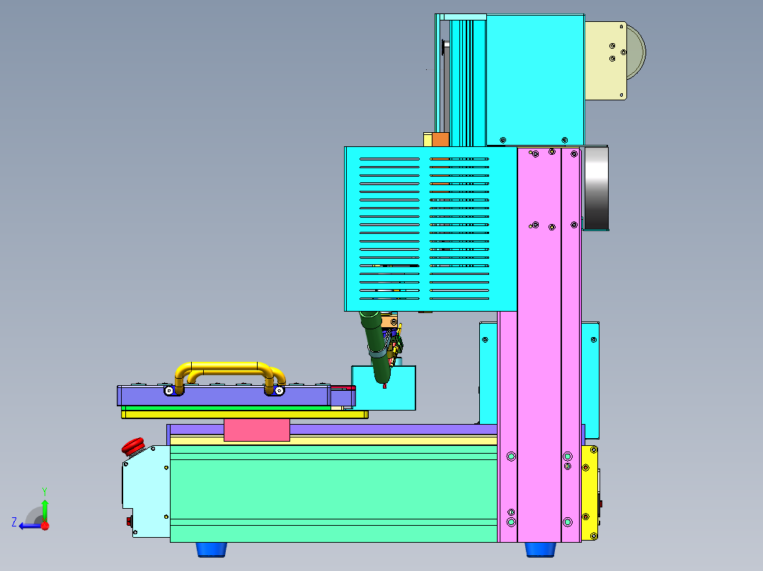 300三轴半自动焊锡机右视图