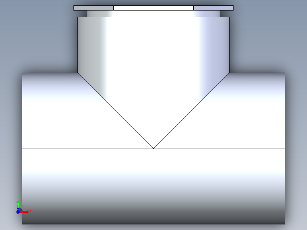 船舶管路系统SeaCor_Molded_ReducingTee_SxSxS_37J201530_6in x 3in前视图