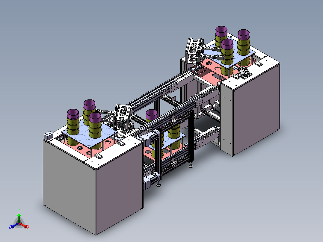倍速链回流线正等轴测图