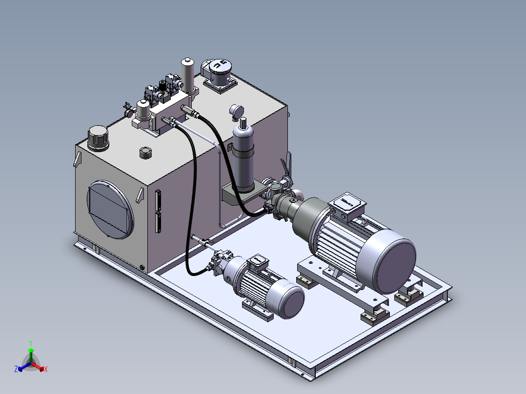 车间平板车液压站正等轴测图