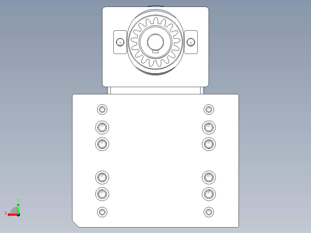 堵头-螺纹抽芯模具图后视图