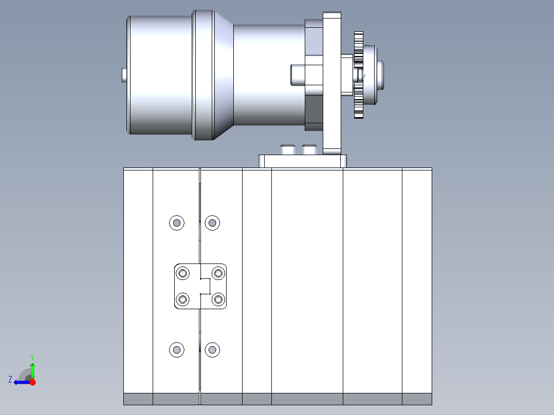 堵头-螺纹抽芯模具图右视图