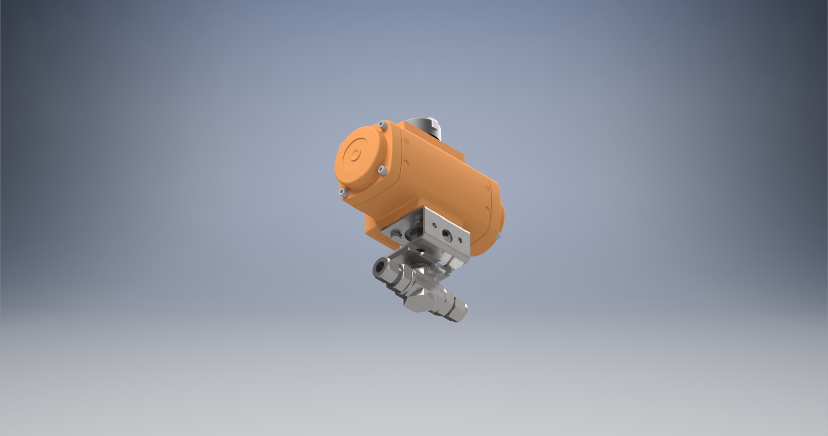 2通球阀，Parker B系列，带EL-O-Matic F0040M气动执行机构，弹簧复位