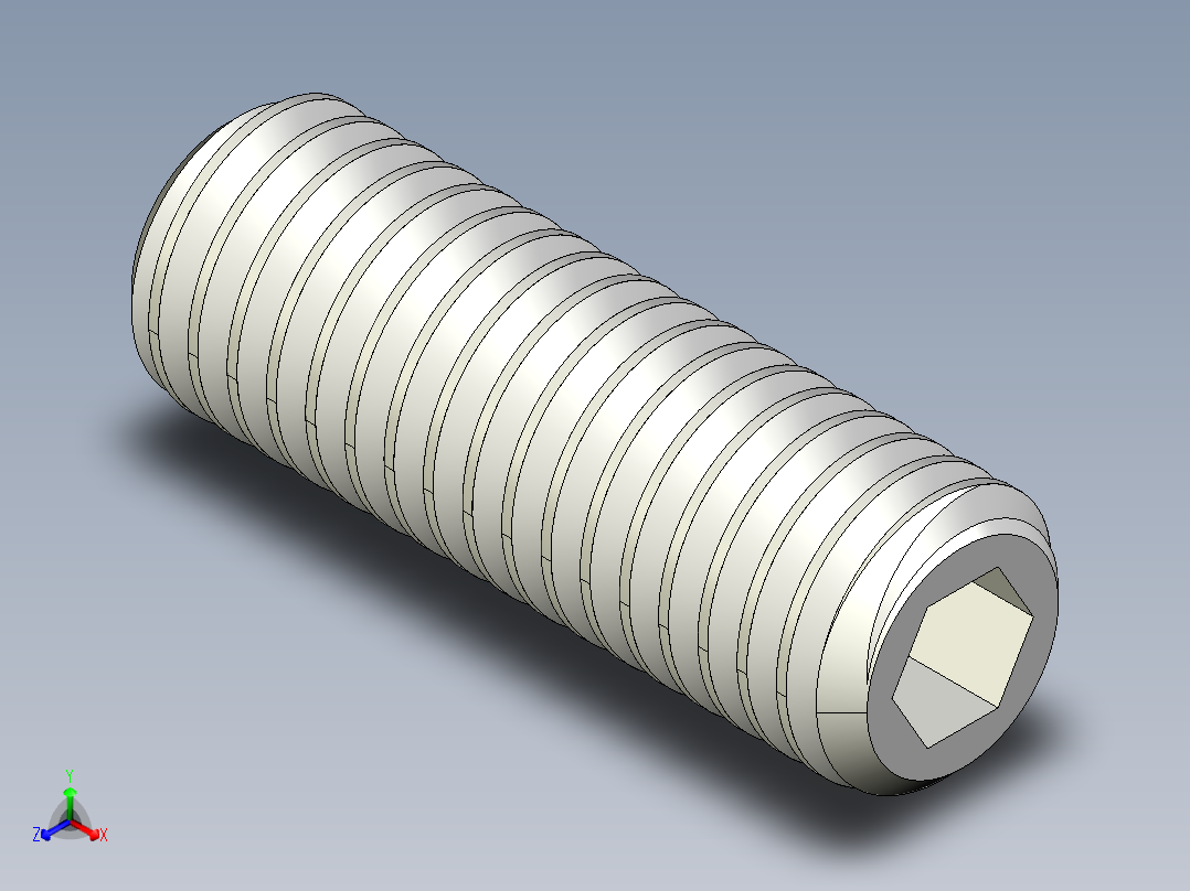 DIN 913-ISO 4026 固定螺钉-M5 L=15.STEP主视图