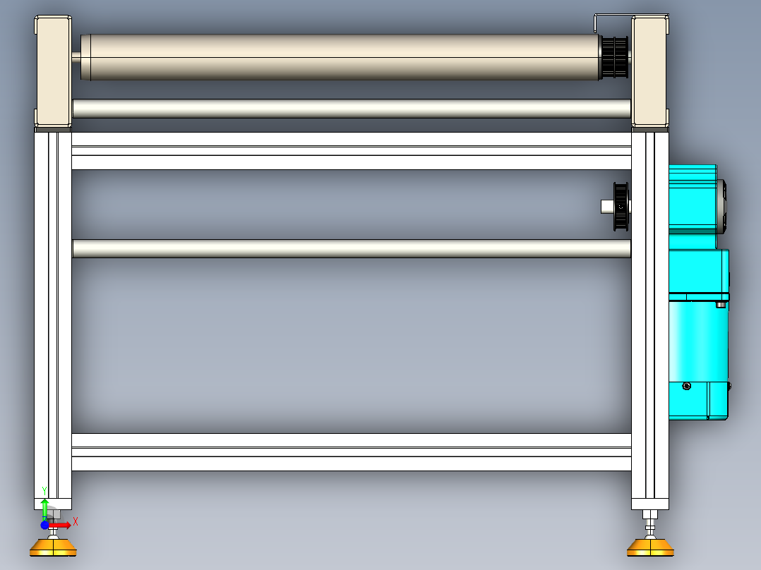LE-同步带滚筒输送线前视图