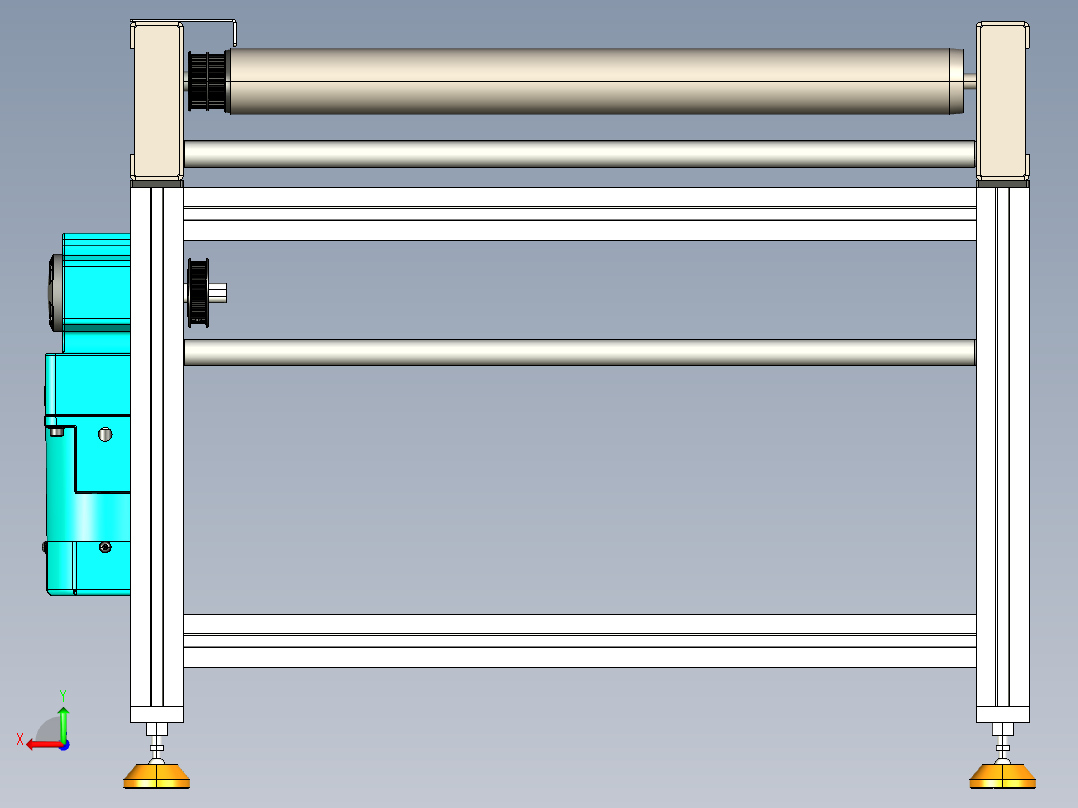 LE-同步带滚筒输送线后视图